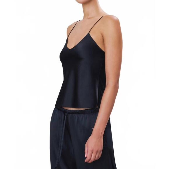 NEW ETERNE mila silk camisole top in black